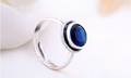 Oxidised Adjustable Ring with Stone